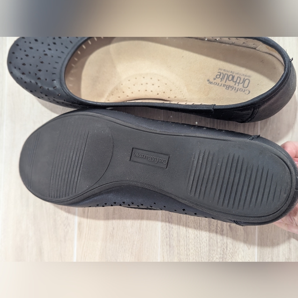 Croft & Barrow Ortholite Laser Cutouts Black Flats Sz 10 *EUC - Picture 7 of 11